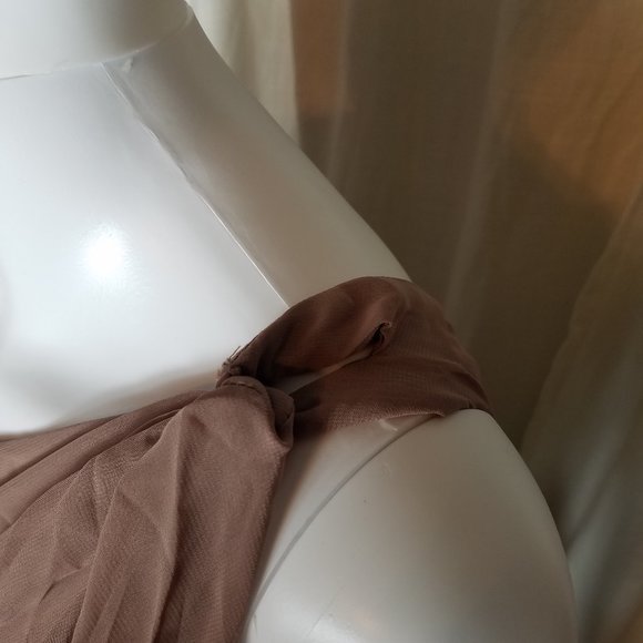 Tevolio one shoulder chiffon formal midi dress - Picture 4 of 7